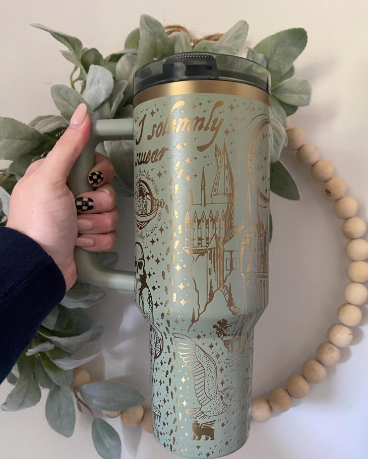 40oz Wizard Engraved Protour Stanley with Gold Underlay