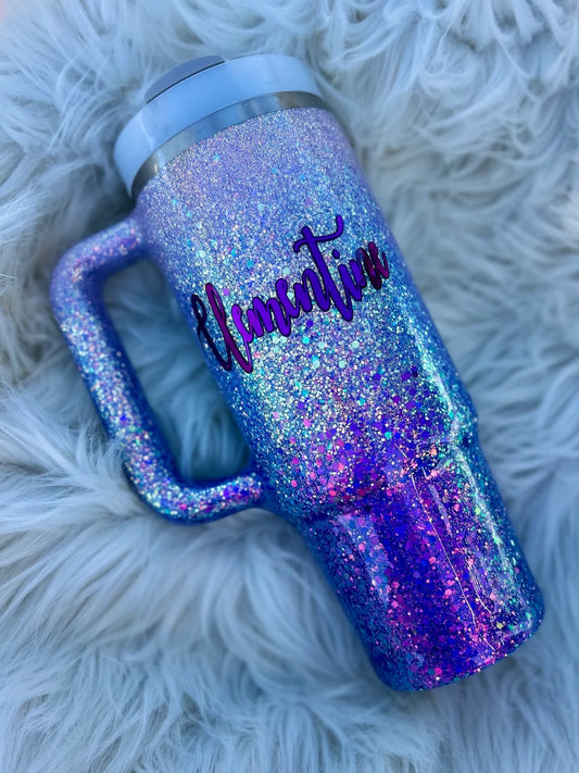 Purple Glitter 40 Oz Glitter Tumbler with handle | Stanley