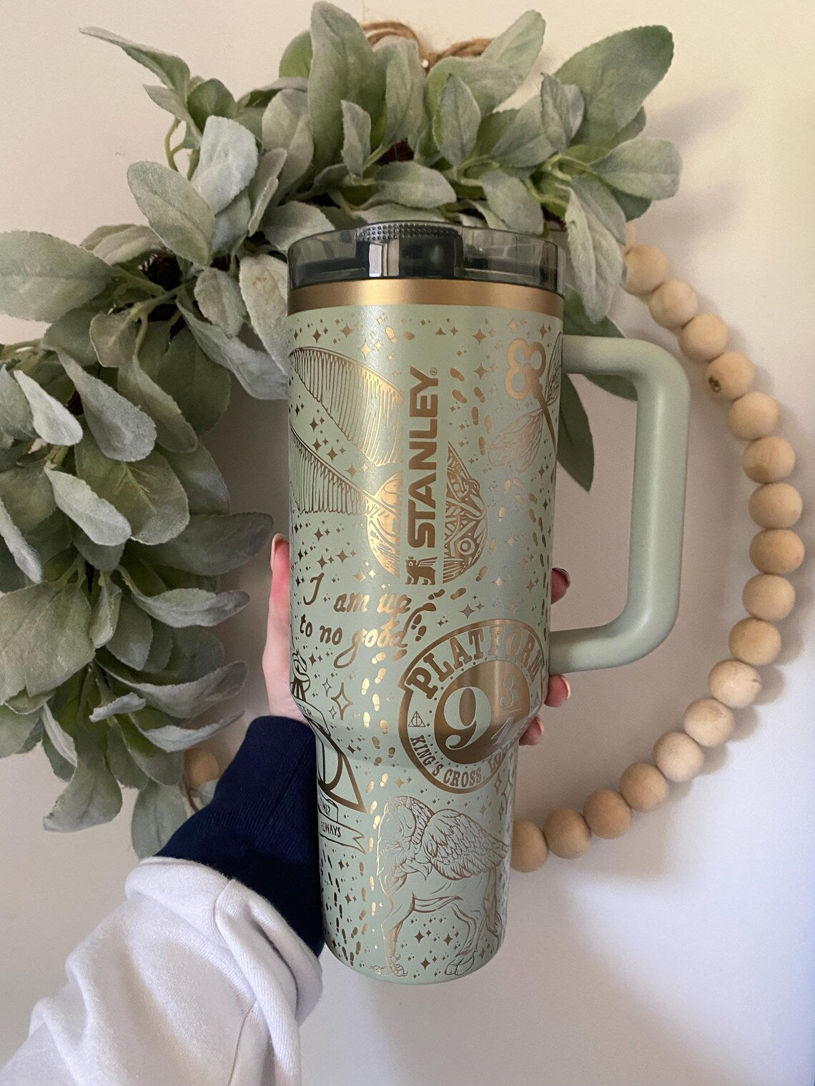 40oz Wizard Engraved Protour Stanley with Gold Underlay