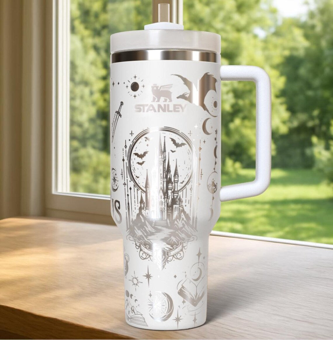 Velaris 40oz Laser Engraved Tumbler, Fantasy Inspired Stainless Steel Cup