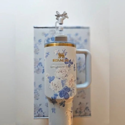 Love Shack & Stanley 40oz Blue Rosette Quencher Tumbler