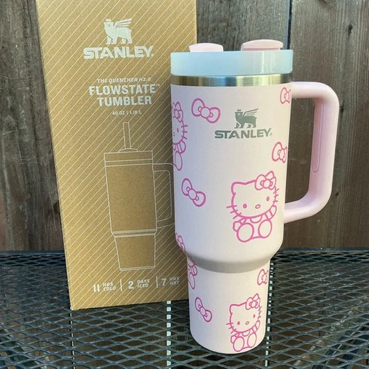 Stanley Pink Hello Kitty Flowstate Tumbler