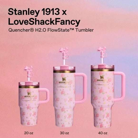 NWT Stanley 1913 x LoveShackFancy H2.0 FlowState Quencher in Ibiza Sunset - 40oz