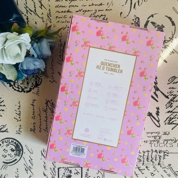 NWT Stanley 1913 x LoveShackFancy H2.0 FlowState Quencher in Ibiza Sunset - 40oz