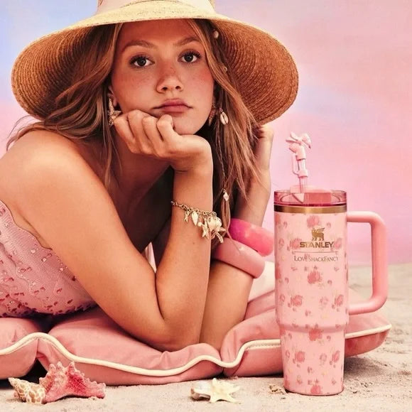 NWT Stanley 1913 x LoveShackFancy H2.0 FlowState Quencher in Ibiza Sunset - 40oz