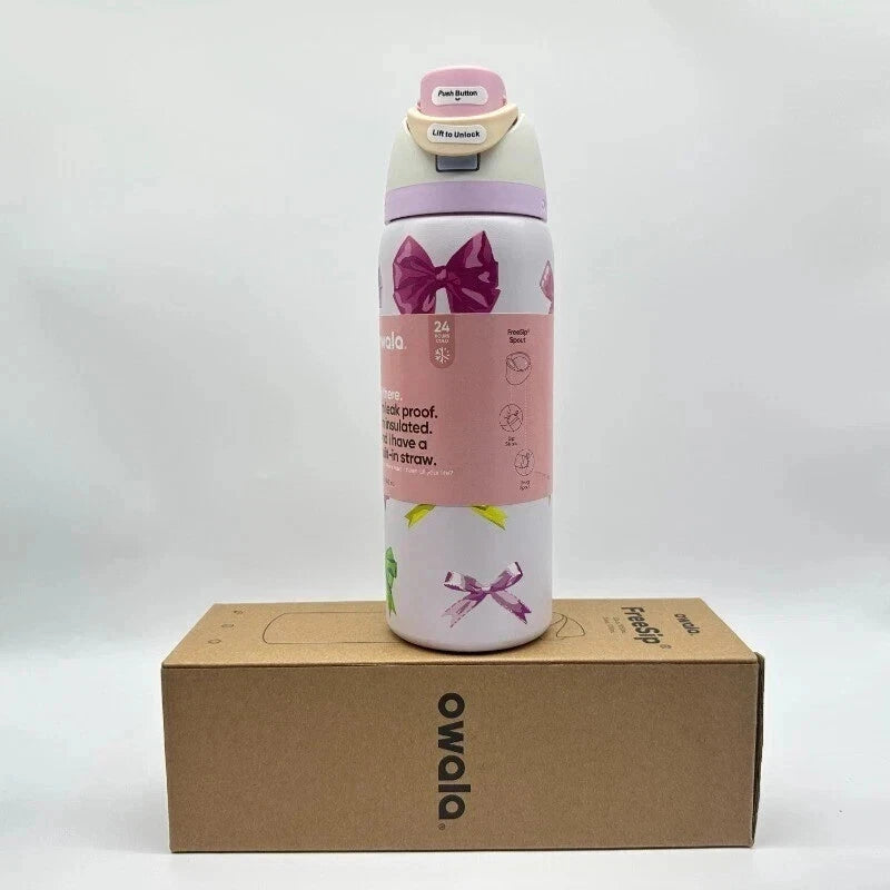 Owala "Girlhood" 32oz Free Sip UO Exclusive Pink Bows in Hand-2026 Gift